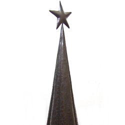 Choinka metalowa wzorzysta na podstawie z drewna mango 83cm